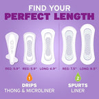 Poise Daily Incontinence Panty Liners, 2 Drop Very Light Absorbency, Long