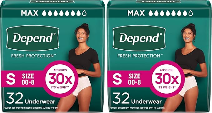 Depend Fresh Protection Incontinence Underwear for Women, Adult Diapers, Small