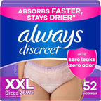 Always Discreet Adult Incontinence Underwear for Women and Postpartum Underwear, XXL