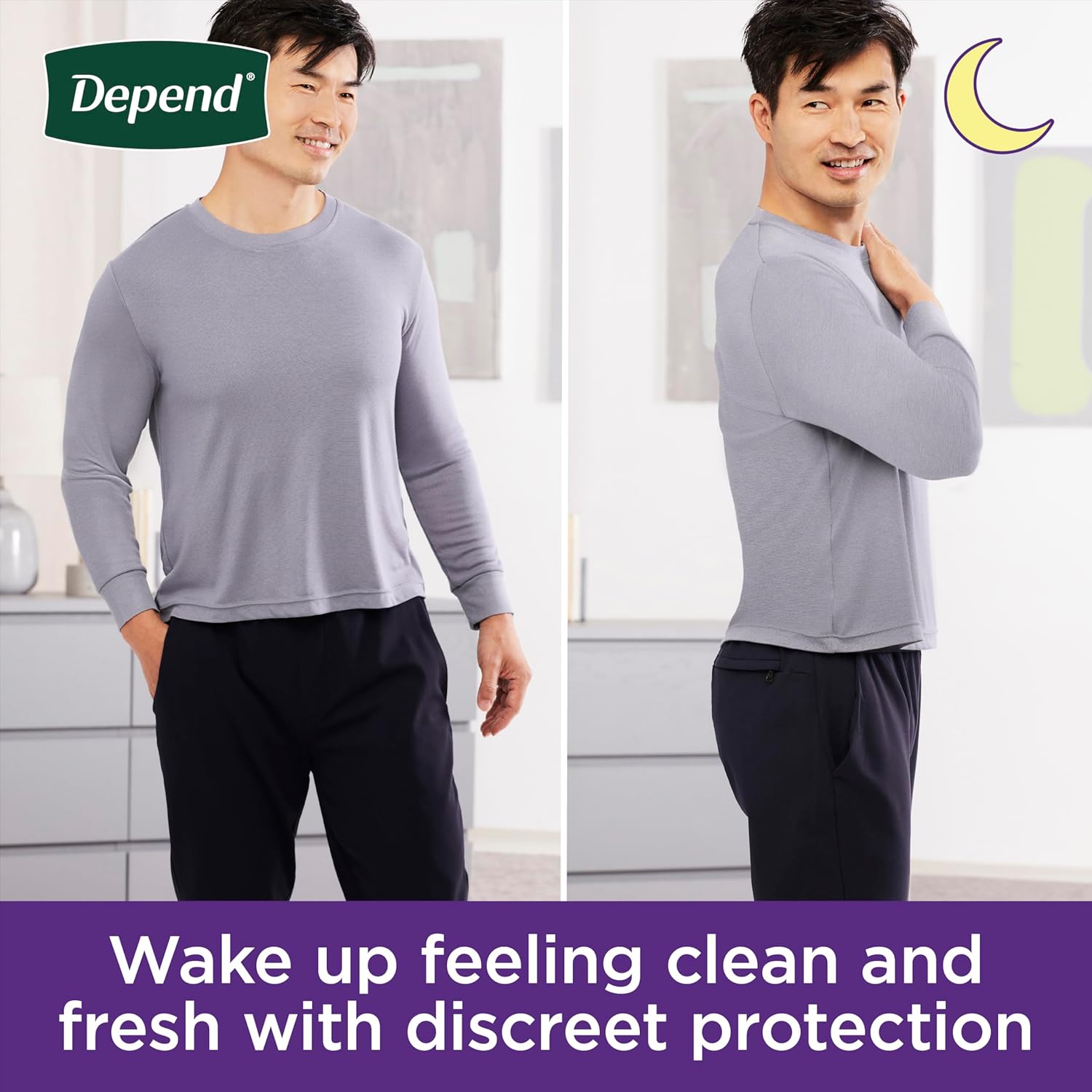 Depend Night Defense Adult Diapers, Incontinence Underwear for Men, Disposable, Overnight, Small/Medium
