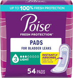 Poise Incontinence Pads & Postpartum Incontinence Pads, 3 Drop Light Absorbency, Regular / Long