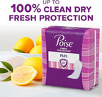 Poise Incontinence Pads & Postpartum Incontinence Pads, 3 Drop Light Absorbency, Regular / Long
