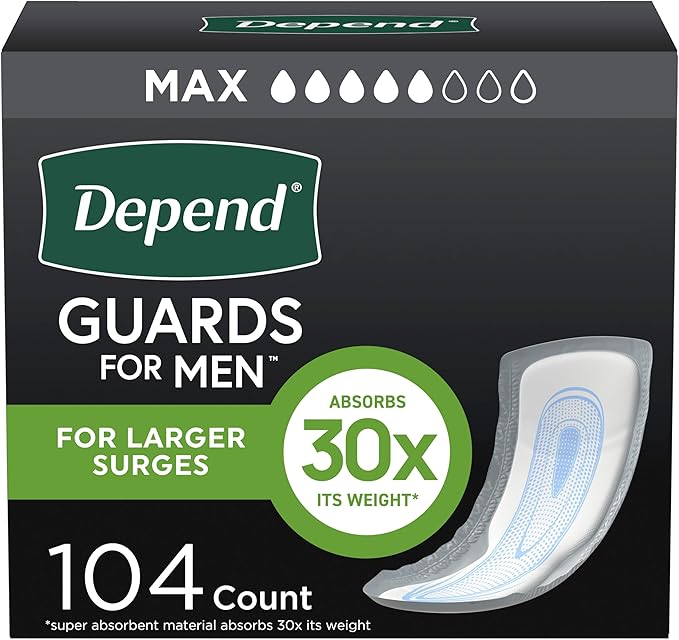 Depend Guards Incontinence Pads for Men, Maximum Absorbency