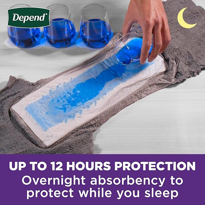 Depend Night Defense Adult Diapers, Incontinence Underwear for Men, Disposable, Overnight, Small/Medium
