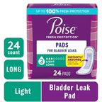 Poise Incontinence Pads & Postpartum Incontinence Pads, 3 Drop Light Absorbency, Regular / Long