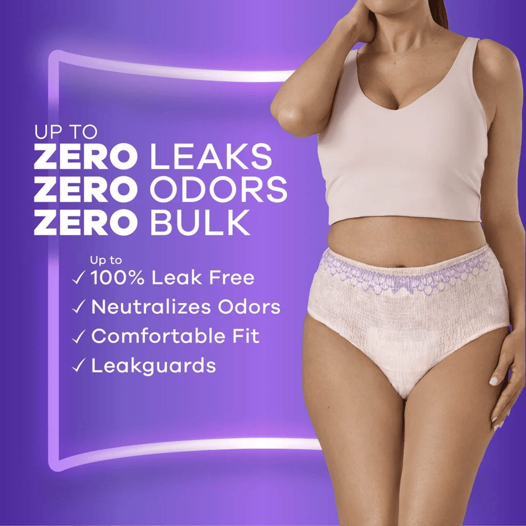 Always Discreet Adult Incontinence Underwear for Women and Postpartum Underwear, L, Up to 100% Bladder Leak Protection