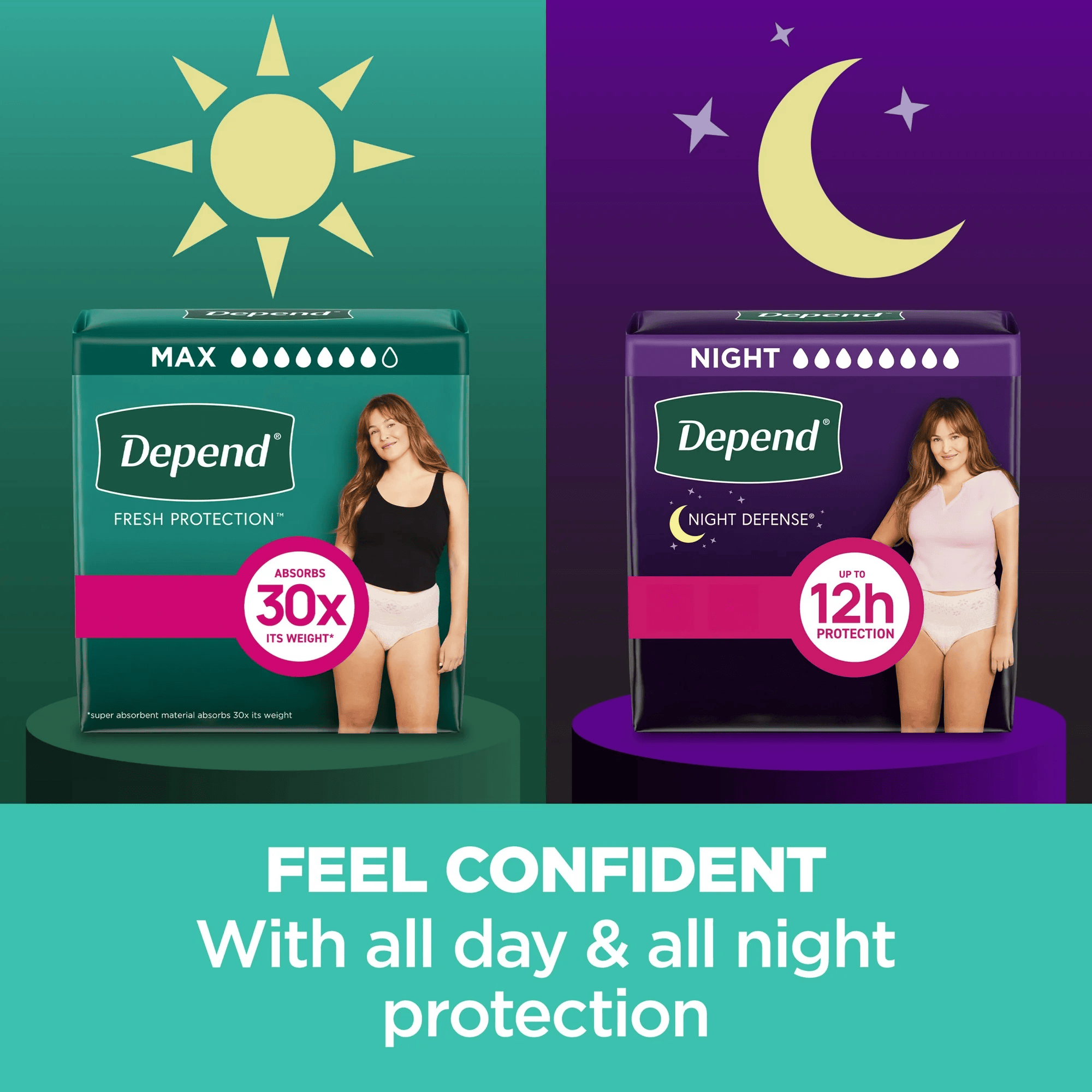 Depend Fresh Protection Incontinence Underwear for Women, Adult Diapers, Small