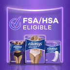 Always Discreet Adult Incontinence Underwear for Women and Postpartum Underwear, L, Up to 100% Bladder Leak Protection