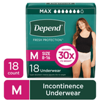 Depend Fresh Protection Adult Incontinence Underwear for Women (Formerly Depend Fit-Flex), Disposable, Maximum, Medium