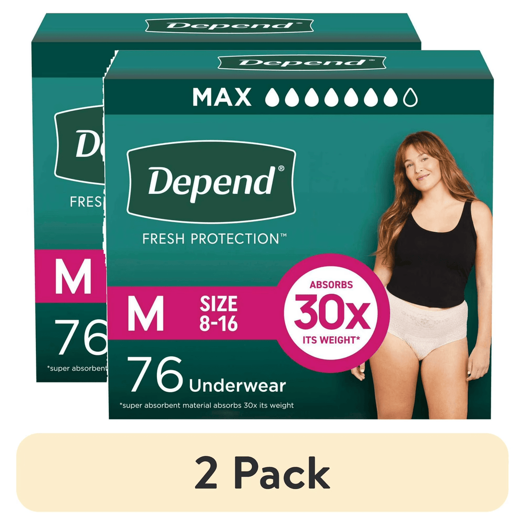 Depend Fresh Protection Adult Incontinence Underwear for Women (Formerly Depend Fit-Flex), Disposable, Maximum, Medium