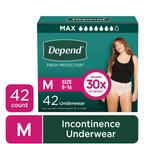 Depend Fresh Protection Adult Incontinence Underwear for Women (Formerly Depend Fit-Flex), Disposable, Maximum, Medium